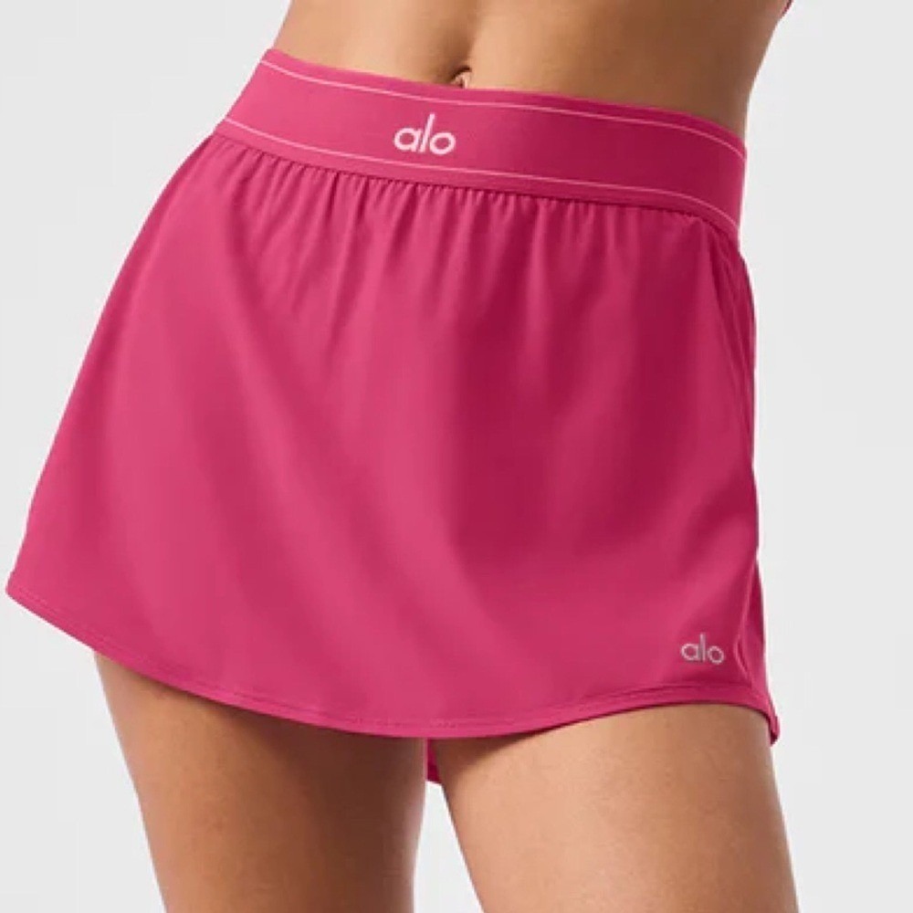 Alo Yoga Match Point Tennis Skirt Pink Summer Crush S